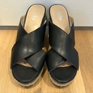 Charles by Charles David black stud wedges